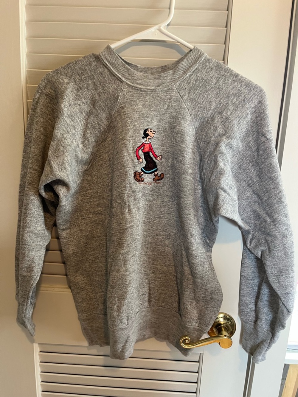 Heather Gray Olive Oil Crewneck Sweatshirt (Embroidered)